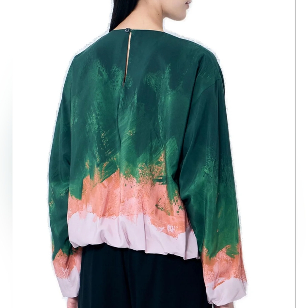 Dries Van Noten Capo Stretch-Silk Bubble Pullover Top - Picture 5 of 13